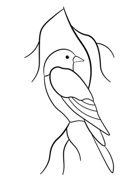 recommend clip art: Bird line art vector