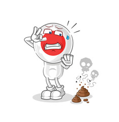 japan with stinky waste illustration. character vector