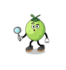 Mascot of coconut searching