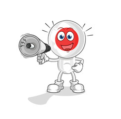 japan holding hand loudspeakers vector. cartoon character