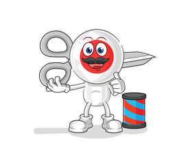 japan barber cartoon. cartoon mascot vector