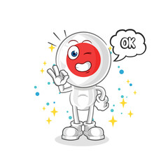 japan agree mascot. cartoon vector