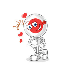 japan flirting illustration. character vector