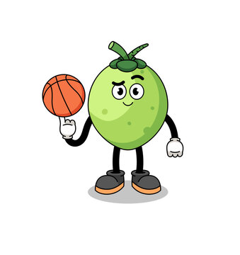 recommend clip art: coconut illustration as a basketball player