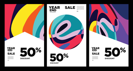 Vector colorful abstract year end sale background 2023