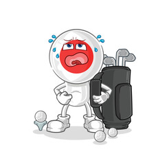 japan with golf equipment. cartoon mascot vector