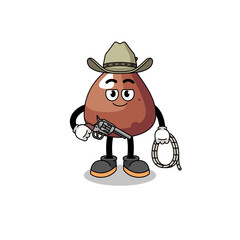 Character mascot of choco chip as a cowboy