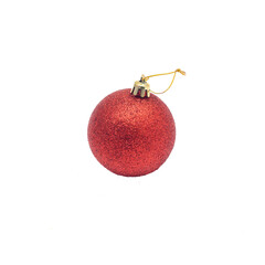 Christmas red ball isolated.