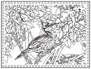 Obraz premium coloring page , design for relaxation.Easy coloring book for kids and all ages. Reduce your stress level & enjoy the meditative benefi High-quality illustrations for KDP Interiors.