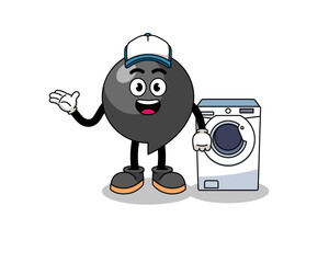 comma symbol illustration as a laundry man