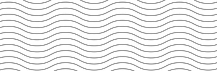 Curved wave lines pattern on white background. Wave striped lines pattern for backdrop and wallpaper template. Simple curved lines with repeat stripes texture. Striped background, vector