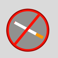 illustration of a no smoking sign on a gray background