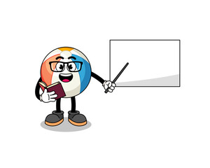 Mascot cartoon of beach ball teacher