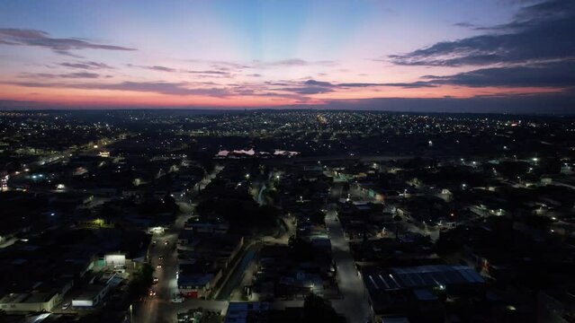 sunrise in the city and clouds