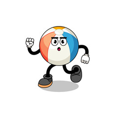running beach ball mascot illustration