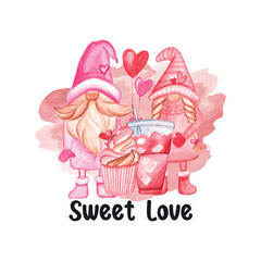 Valentine’s Day gnome sublimation Design for t-shirt, scrapbooks, pillow cover, cards and others