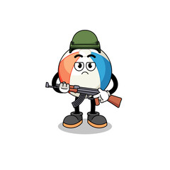 Cartoon of beach ball soldier