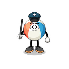 Cartoon Illustration of beach ball police