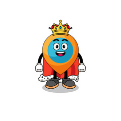 Mascot Illustration of location symbol king