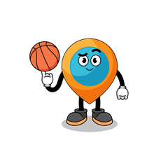 location symbol illustration as a basketball player