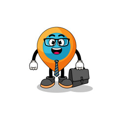 location symbol mascot as a businessman