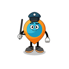 Cartoon Illustration of location symbol police