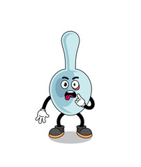 Character Illustration of spoon with tongue sticking out