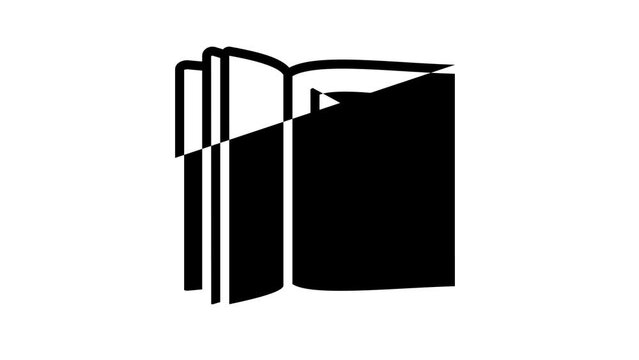 textbook literature line icon animation