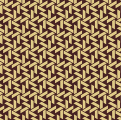 Seamless geometric background for your designs. Modern brown and golden vector ornament. Geometric abstract pattern