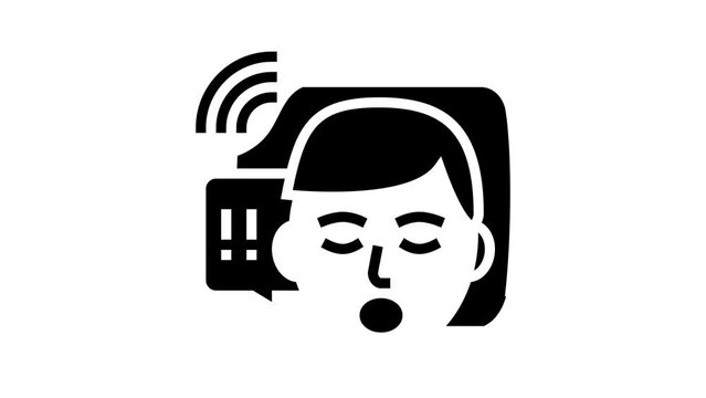 snoring patient problem glyph icon animation