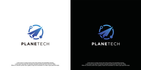 Plane Technology Modern Logo Design