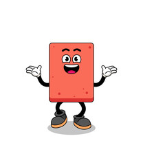 brick cartoon searching with happy gesture