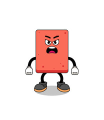 brick cartoon illustration with angry expression