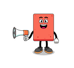 brick cartoon illustration holding megaphone