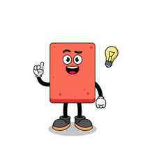 brick cartoon with get an idea pose