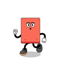 running brick mascot illustration