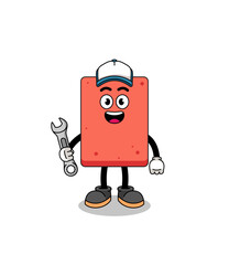 brick illustration cartoon as a mechanic