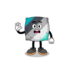 throw pillow cartoon illustration doing stop hand
