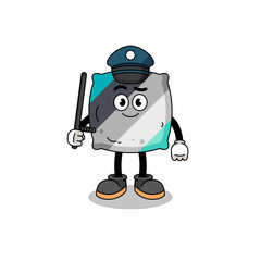 Cartoon Illustration of throw pillow police