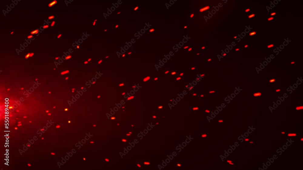 Wall mural particle fire background animation, futuristic mysterious flowing digital particles wave de-focus vi