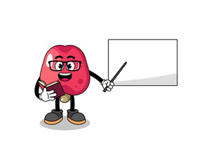 Mascot cartoon of cashew teacher