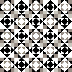Abstract geometric pattern with circle, rhombuses A seamless vector background. flat abstract monochrome texture.