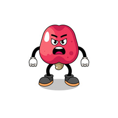cashew cartoon illustration with angry expression