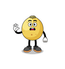 langsat cartoon illustration doing stop hand