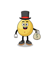 langsat mascot illustration rich man holding a money sack