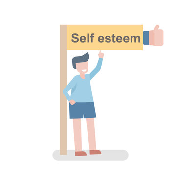 Build Confidence And Self Esteem In Kids,Pride And Assertiveness Ability And Skills,positive Feel Good About Yourself,learning Experiences And Expressions,vector Illustration.