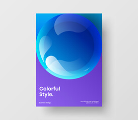 Bright corporate cover A4 design vector concept. Original realistic spheres presentation layout.