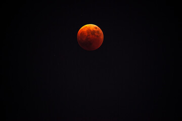 The red moon after a lunar eclipse
