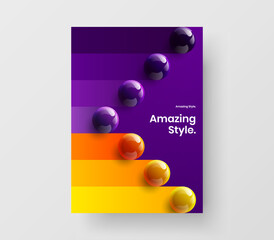 Abstract front page design vector illustration. Unique realistic spheres cover concept.