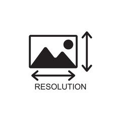 resolution icon , photo icon vector